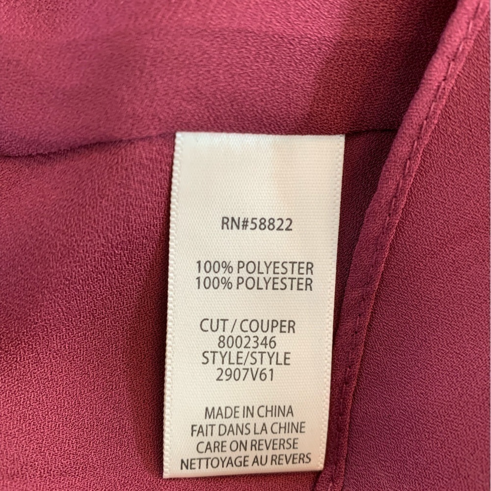 NWT Max Studio Dress Maxi Ruffled Hem Size XS Burgundy Raspberry Color - Picture 15 of 16